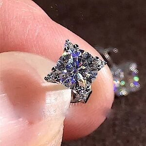 Sterling Silver Cubic Zircon Diamond Stud Earrings